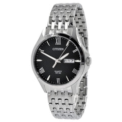 Citizen Men's Watch - Day-Date Black Dial Silver Tone Steel Bracelet | BF2020-51E