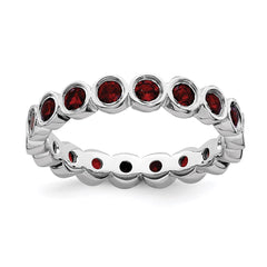 Sterling Silver Stackable Expressions Garnet Ring | QSK386