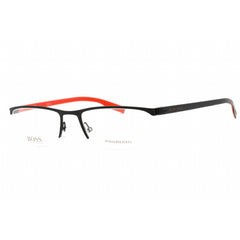 Hugo Boss Men's Eyeglasses - Black Crystal Red Metal Half Rim Frame | 0610/N 0BLX 00
