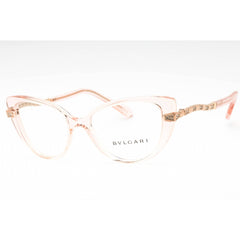 Bvlgari Women's Eyeglasses - Transparent Pink Plastic Cat Eye Frame | 0BV4199B 5470