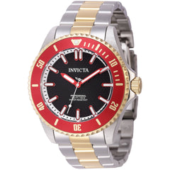 Invicta Men's Watch - Pro Diver Quartz Black Dial Red Rotating Bezel Bracelet | 46647