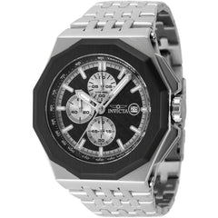 Invicta Men's Watch - Akula Chronograph Silver Tone and Black Dial Bracelet | 47390
