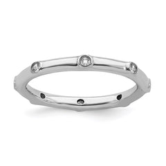 Sterling Silver Stackable Expressions White Topaz Ring | QSK377