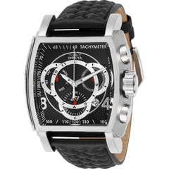 Invicta Men's Watch - S1 Rally Chrono Silver and Black Dial Leather Strap | 27919