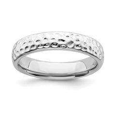 Sterling Silver Stackable Expressions Rhodium Ring | QSK287