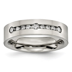 Titanium Polished 1/2 ct tw. Diamond 6mm Band | TB441A