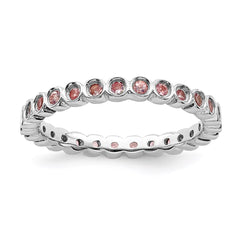 Sterling Silver Stackable Expressions Pink Tourmaline Ring | QSK371