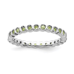 Sterling Silver Stackable Expressions Peridot Ring | QSK369