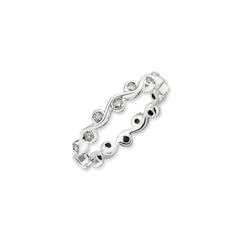 Sterling Silver Stackable Expressions Polished Diamond Ring | QSK635