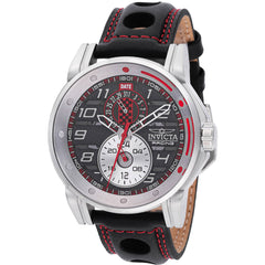 Invicta Men's Watch - Invicta Racing Quartz Silver Case Black Leather Strap | 47533