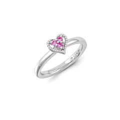 Sterling Silver Stackable Expressions Created Pink Sapphire Ring | QSK1250