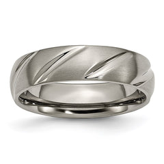 Titanium Swirl Design 6mm Satin Band | TB321
