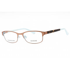 Guess Women's Eyeglasses - Dark Brown Metal Full Rim Rectangular Frame | GU2614 050