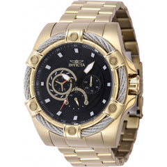 Invicta Men's Watch - Bolt Quartz Day-Date Black Dial Yellow Gold Bracelet | 46868