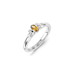 Sterling Silver Stackable Expressions Citrine Ring | QSK1295