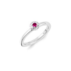 Sterling Silver Stackable Expressions Created Ruby Ring | QSK1327