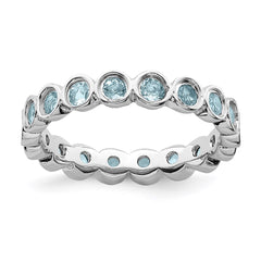 Sterling Silver Stackable Expressions Aquamarine Ring | QSK388
