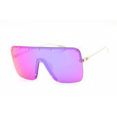 Gucci Unisex Sunglasses - Shiny Gold Metal Shield Rimless Frame | GG1245S 003