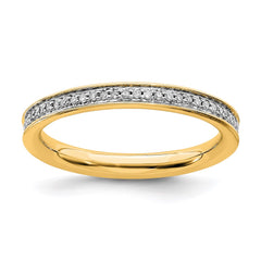 Sterling Silver Stackable Expressions & Diamonds Gold-plated Ring | QSK492