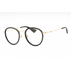 Gucci Unisex Eyeglasses - Black/Gold Metal Round Shape Full Rim Frame | GG0608OK 001