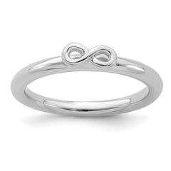 Sterling Silver Stackable Expressions Rhodium Infinity Symbol Ring | QSK1975