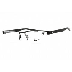 Nike Men's Eyeglasses - Satin Black/Black Rectangular Half Rim Frame | Nike 8137 001