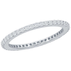 Classic Women's CZ Eternity 1.5mm Band Ring - W-2781