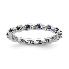 Sterling Silver Stackable Expressions Created Sapphire Ring | QSK1478