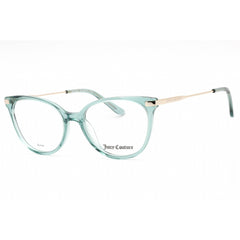 Juicy Couture Women's Eyeglasses - Crystal Teal Cat Eye Plastic Frame | JU 237 0VGZ 00