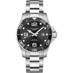 Longines Men's Watch - HydroConquest Automatic Black Dial Silver Bracelet | L37824566
