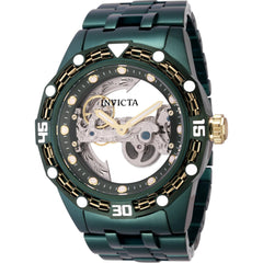 Invicta Men's Watch - Bolt Automatic Ghost Bridge Dial Green Steel Bracelet | 44029