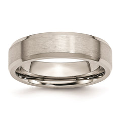Titanium Beveled Edge 6mm Brushed and Polished Band | TB9