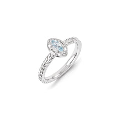Sterling Silver Stackable Expressions Aquamarine Ring | QSK1134
