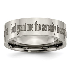 Titanium Flat 8mm Laser Design Polished Band | TB3G