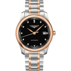 Longines Men's Watch - Master Diamond Black Dial Two Tone Steel Bracelet | L27935577