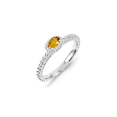 Sterling Silver Stackable Expressions Citrine Ring | QSK1122