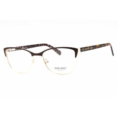 Nine West Women's Eyeglasses - Satin Solid Brown Cat Eye Metal Frame | NW8011 200