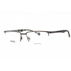 Hugo Boss Men's Eyeglasses - Matt Ruthenium Grey Half Rim Frame | BOSS 0829 0Z2F 00