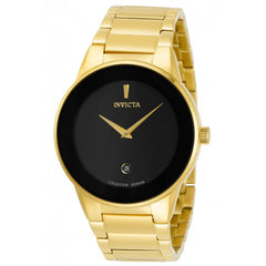 Invicta Men's Quartz Watch - Specialty Black Dial Yellow Gold Bracelet | 30536