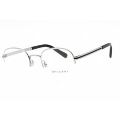 Bvlgari Men's Eyeglasses - Gunmetal Metal Half Rim Oval Frame Clear Lens | 0BV1114 103
