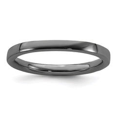 Sterling Silver Stackable Expressions Black-plated Polished Ring | QSK241