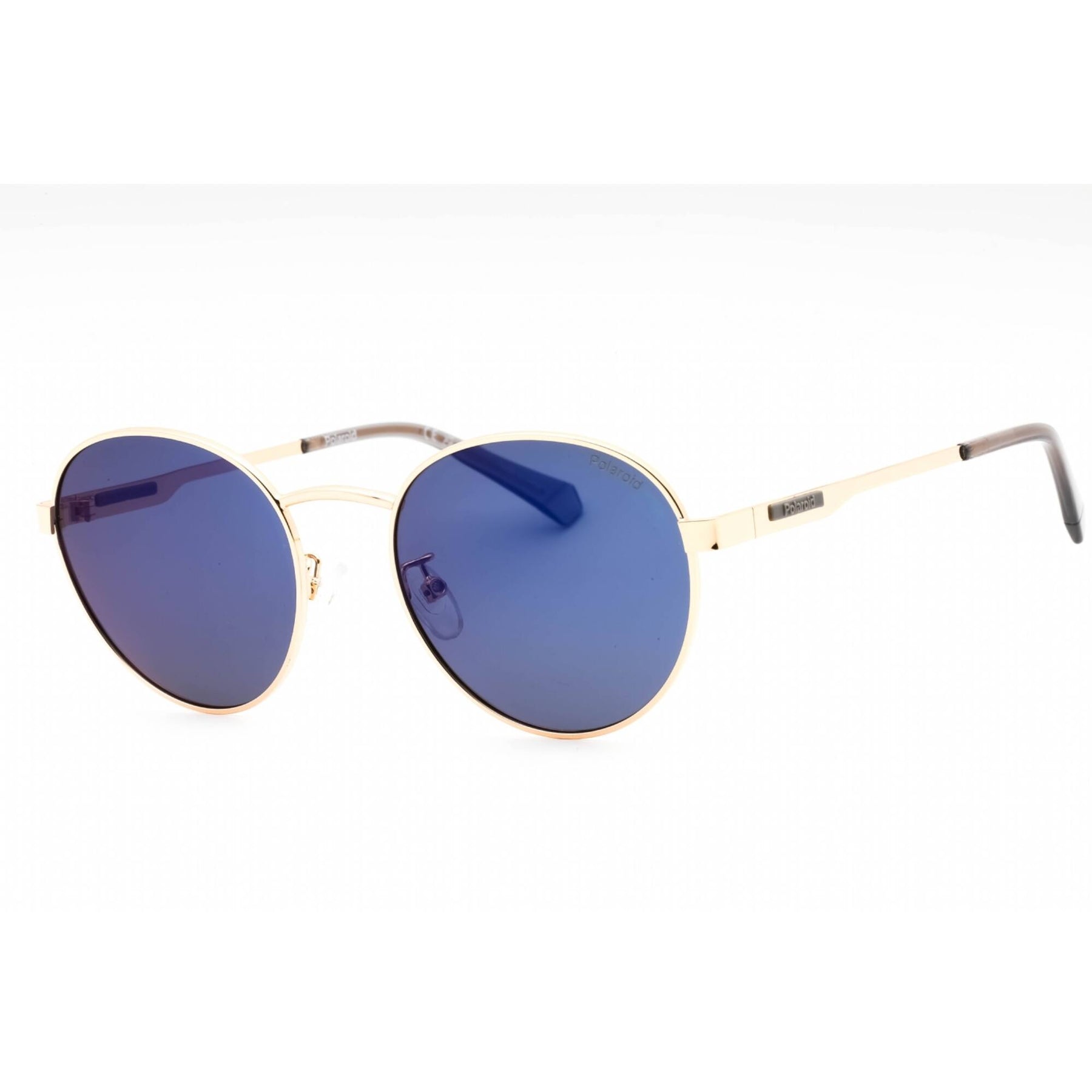 Polaroid Core Unisex Sunglasses - Gold Round Full Rim Frame  display picture 2