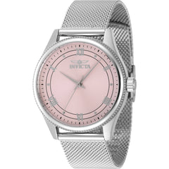 Invicta Women's Watch - Celestial Quartz Pink Dial Silver Steel Mesh Bracelet | 48489