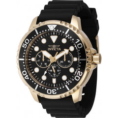 Invicta Men's Watch - Pro Diver Quartz Yellow Gold Case Black Silicone Strap | 47235