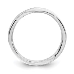 Sterling Silver Stackable Expressions Twisted White Enameled Ring | QSK566