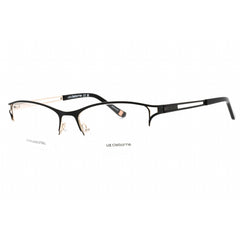 Liz Claiborne Women's Eyeglasses - Matte Black Gold Cat Eye Half Rim Frame | L 661 146