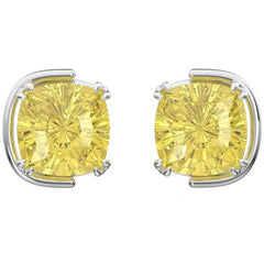 Swarovski Women's Earrings - Harmonia Yellow Cushion Cut Crystals Stud | 5616511