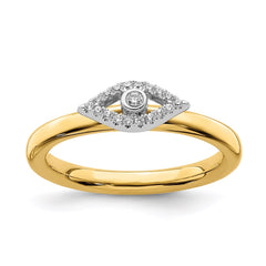Sterling Silver Stackable Expressions Evil Eye Diamond Ring | QSK2164