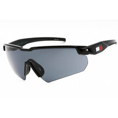 Tommy Hilfiger Unisex Sunglasses - Black Shield Frame Grey Lens | TJ 0098/S 0807 IR