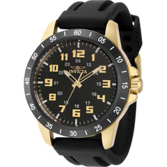 Invicta Men's Watch - Pro Diver Quartz Yellow Gold Case Black Silicone Strap | 40005